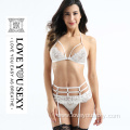 New Design White Lingerie Set With Suspender Belt